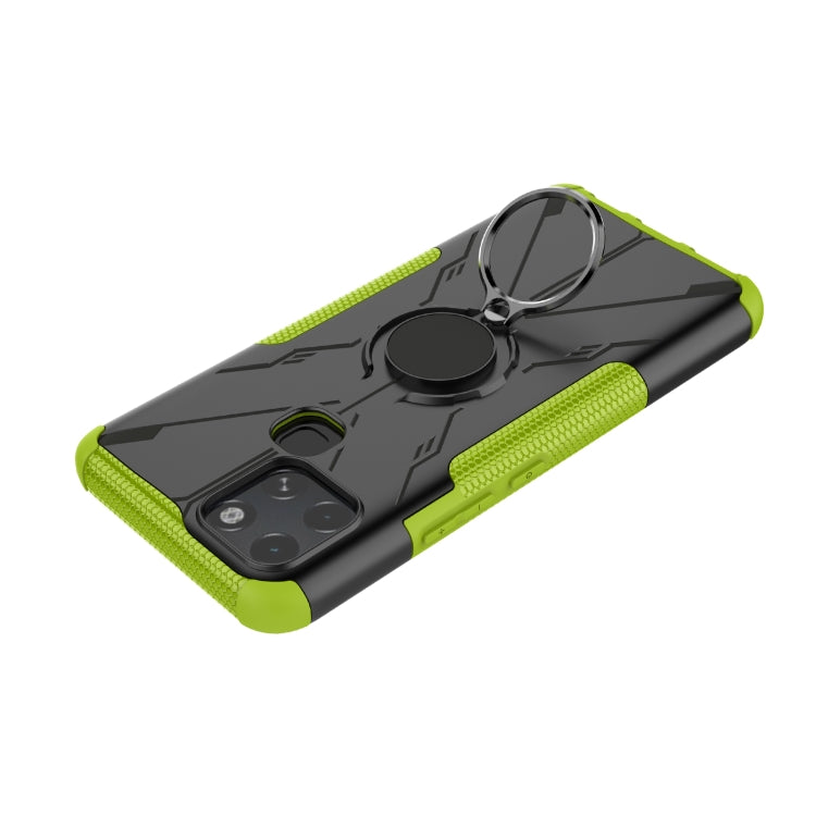 For Infinix Smart 6 Armor Bear Shockproof PC + TPU Phone Protective Case with Ring Holder
