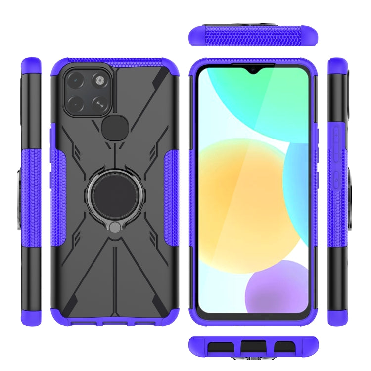 For Infinix Smart 6 Armor Bear Shockproof PC + TPU Phone Protective Case with Ring Holder
