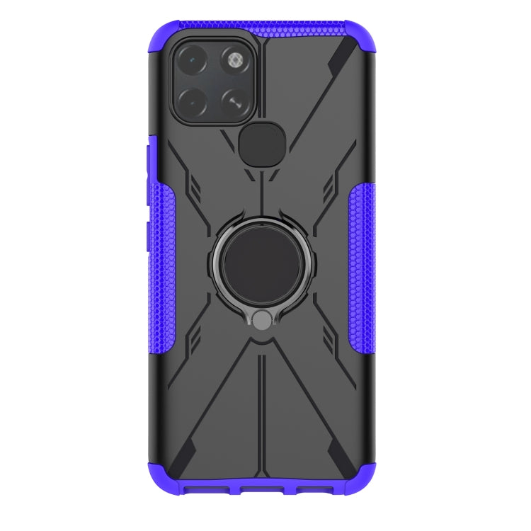 For Infinix Smart 6 Armor Bear Shockproof PC + TPU Phone Protective Case with Ring Holder