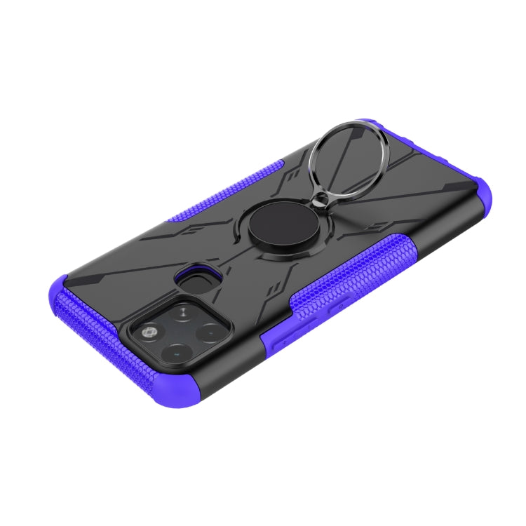 For Infinix Smart 6 Armor Bear Shockproof PC + TPU Phone Protective Case with Ring Holder