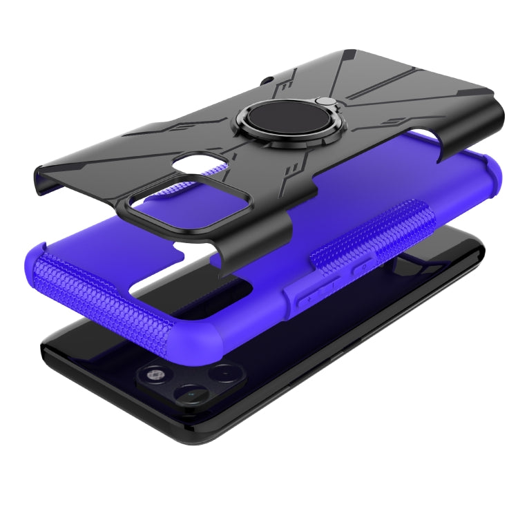 For Infinix Smart 6 Armor Bear Shockproof PC + TPU Phone Protective Case with Ring Holder