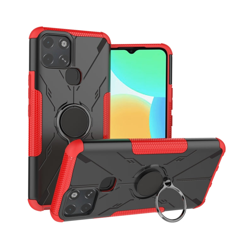 For Infinix Smart 6 Armor Bear Shockproof PC + TPU Phone Protective Case with Ring Holder