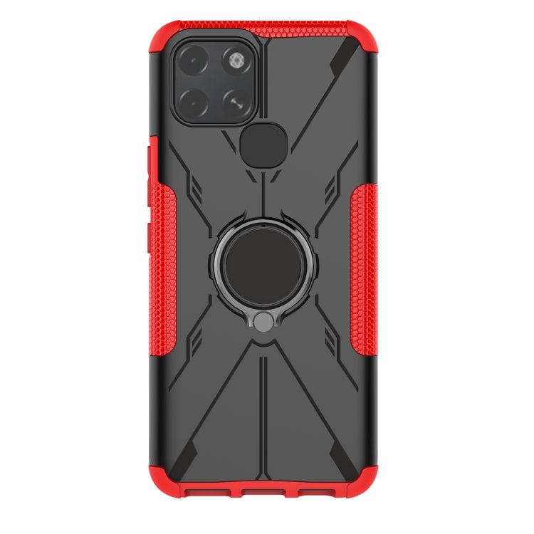 For Infinix Smart 6 Armor Bear Shockproof PC + TPU Phone Protective Case with Ring Holder