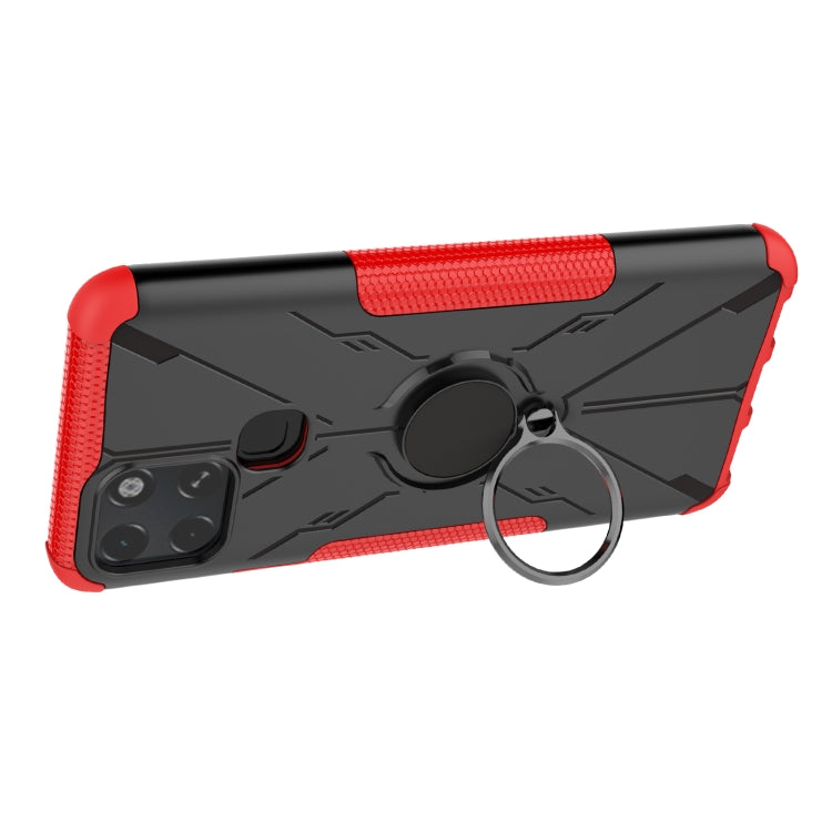For Infinix Smart 6 Armor Bear Shockproof PC + TPU Phone Protective Case with Ring Holder