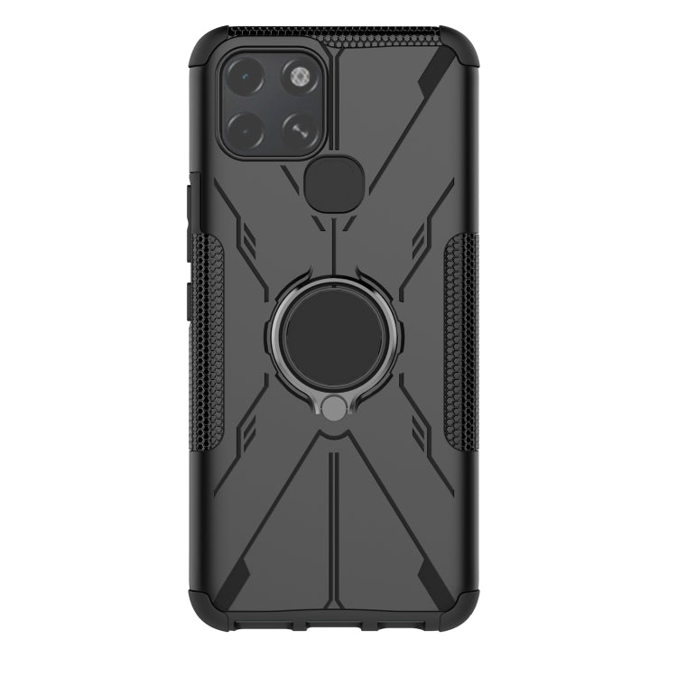 For Infinix Smart 6 Armor Bear Shockproof PC + TPU Phone Protective Case with Ring Holder