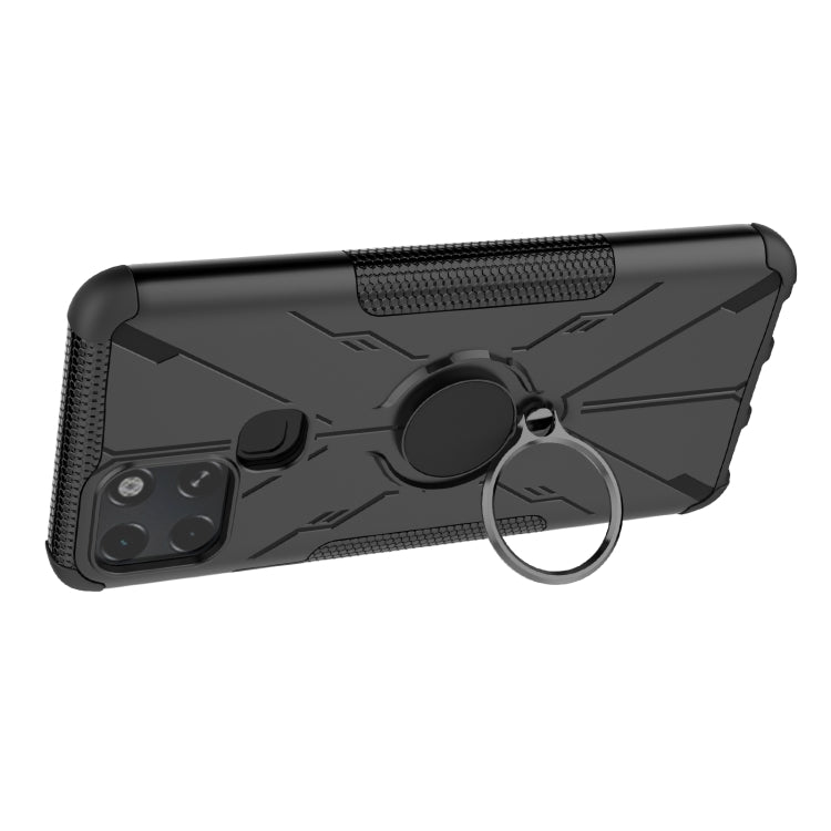 For Infinix Smart 6 Armor Bear Shockproof PC + TPU Phone Protective Case with Ring Holder