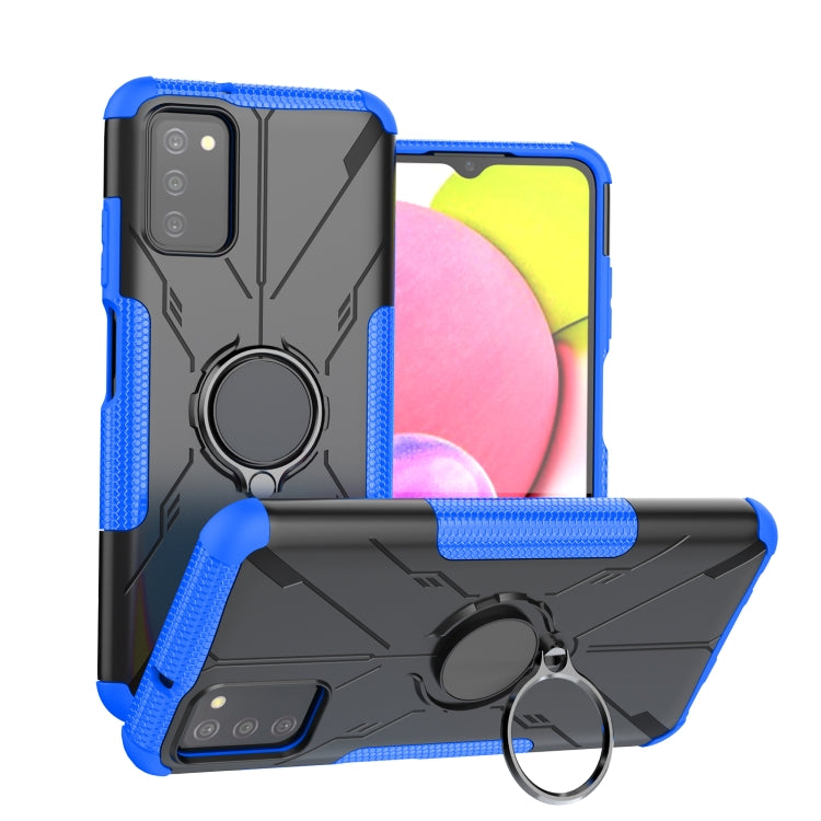 For Samsung Galaxy A03s(EU) Armor Bear Shockproof PC + TPU Phone Protective Case with Ring Holder