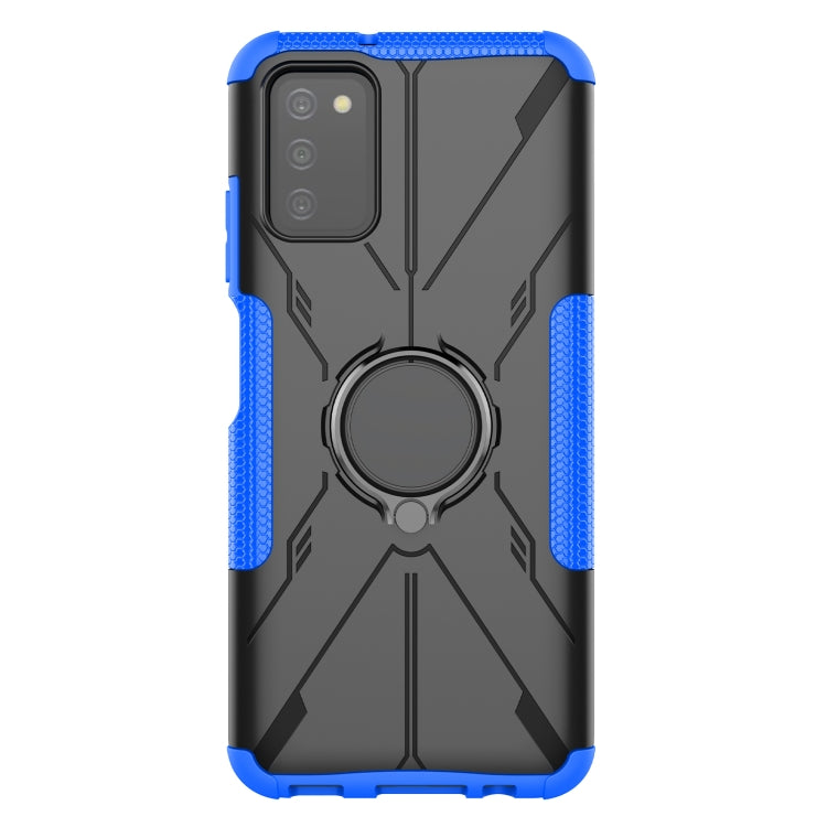 For Samsung Galaxy A03s(EU) Armor Bear Shockproof PC + TPU Phone Protective Case with Ring Holder
