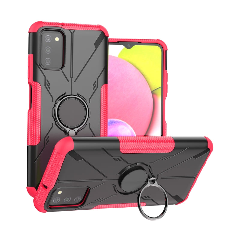 For Samsung Galaxy A03s(EU) Armor Bear Shockproof PC + TPU Phone Protective Case with Ring Holder