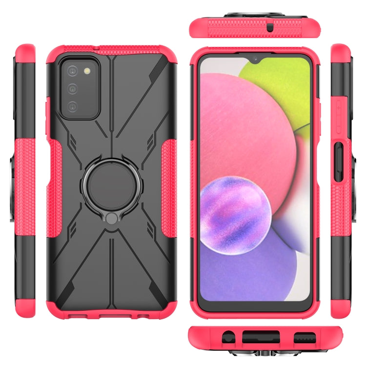 For Samsung Galaxy A03s(EU) Armor Bear Shockproof PC + TPU Phone Protective Case with Ring Holder