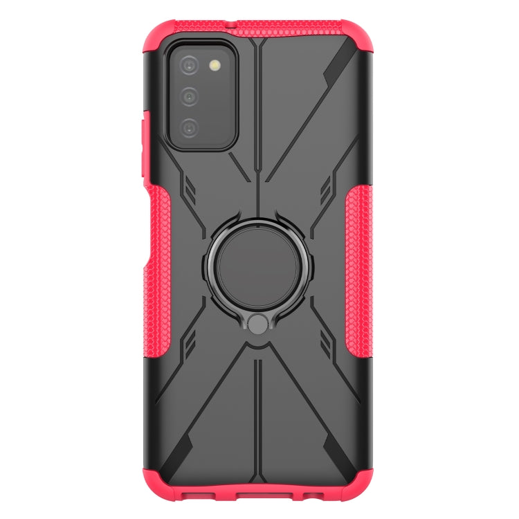 For Samsung Galaxy A03s(EU) Armor Bear Shockproof PC + TPU Phone Protective Case with Ring Holder