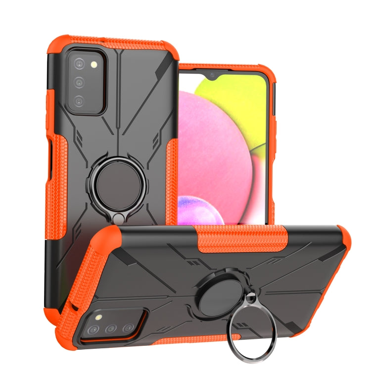 For Samsung Galaxy A03s(EU) Armor Bear Shockproof PC + TPU Phone Protective Case with Ring Holder