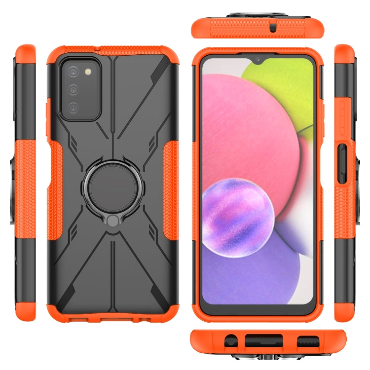 For Samsung Galaxy A03s(EU) Armor Bear Shockproof PC + TPU Phone Protective Case with Ring Holder