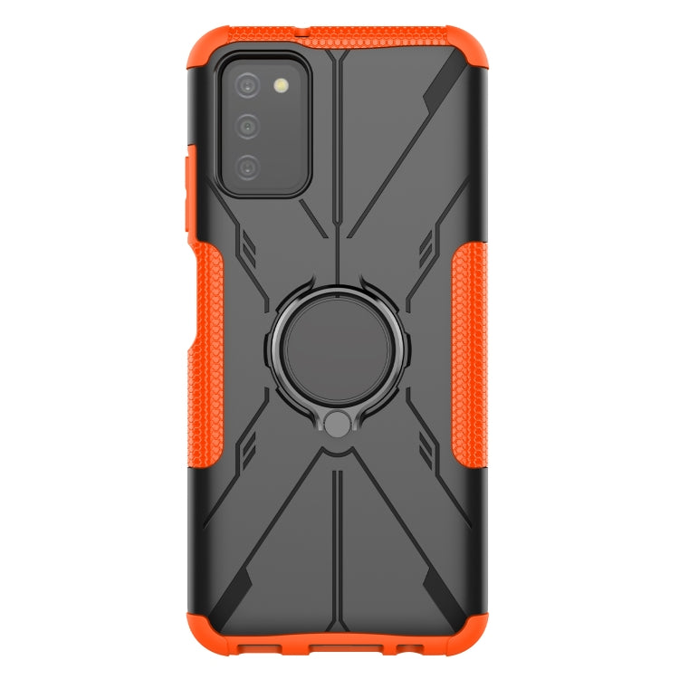 For Samsung Galaxy A03s(EU) Armor Bear Shockproof PC + TPU Phone Protective Case with Ring Holder
