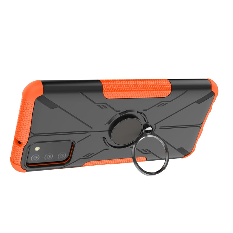 For Samsung Galaxy A03s(EU) Armor Bear Shockproof PC + TPU Phone Protective Case with Ring Holder