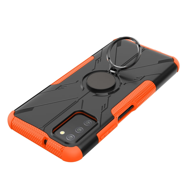 For Samsung Galaxy A03s(EU) Armor Bear Shockproof PC + TPU Phone Protective Case with Ring Holder