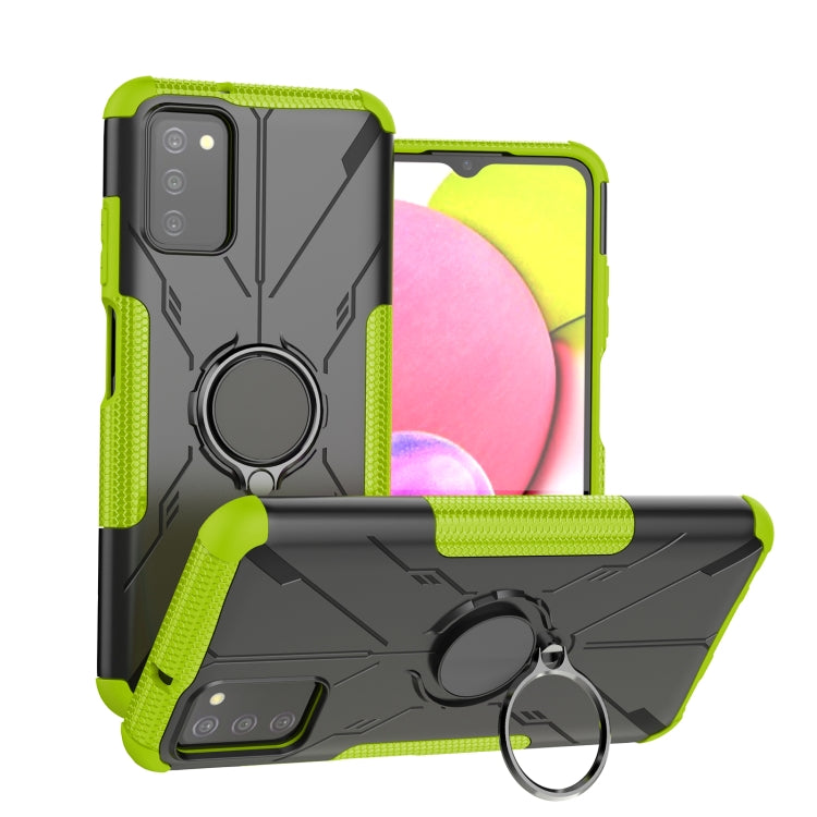 For Samsung Galaxy A03s(EU) Armor Bear Shockproof PC + TPU Phone Protective Case with Ring Holder