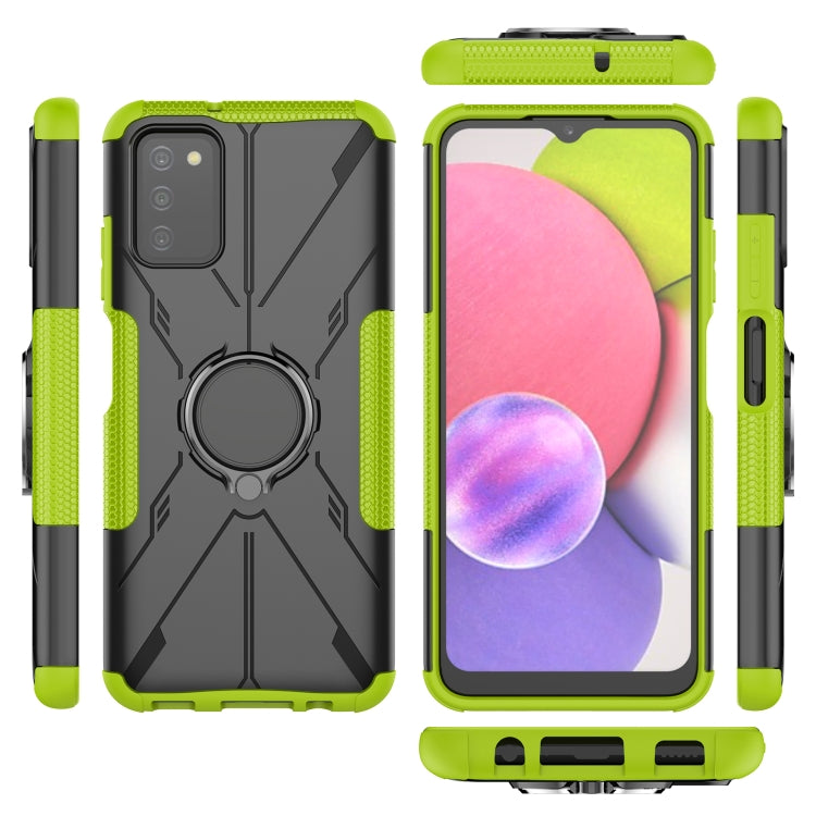 For Samsung Galaxy A03s(EU) Armor Bear Shockproof PC + TPU Phone Protective Case with Ring Holder
