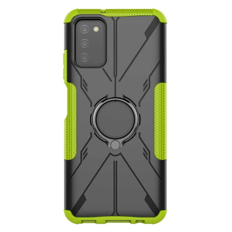 For Samsung Galaxy A03s(EU) Armor Bear Shockproof PC + TPU Phone Protective Case with Ring Holder