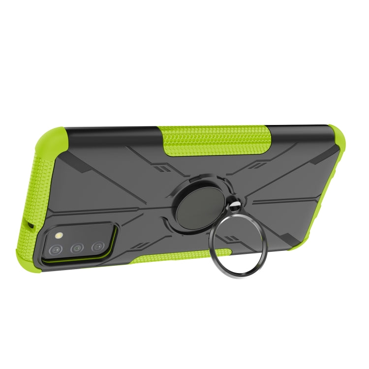 For Samsung Galaxy A03s(EU) Armor Bear Shockproof PC + TPU Phone Protective Case with Ring Holder