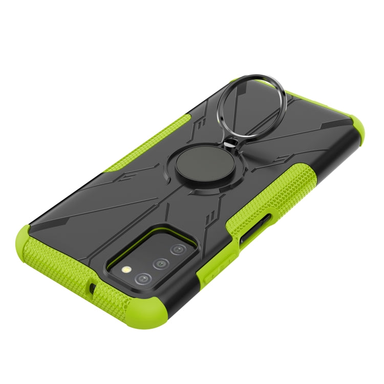 For Samsung Galaxy A03s(EU) Armor Bear Shockproof PC + TPU Phone Protective Case with Ring Holder