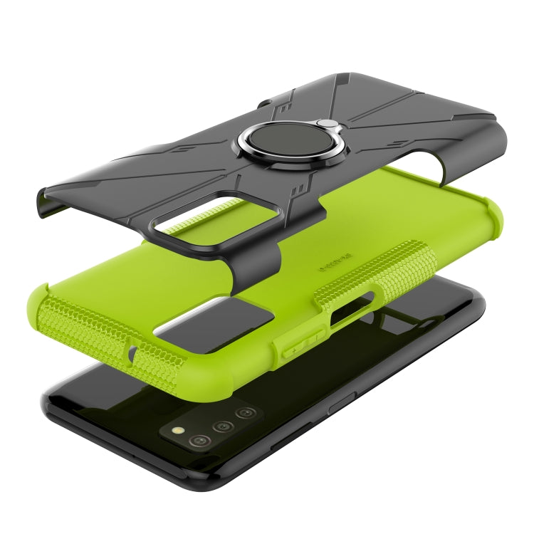 For Samsung Galaxy A03s(EU) Armor Bear Shockproof PC + TPU Phone Protective Case with Ring Holder