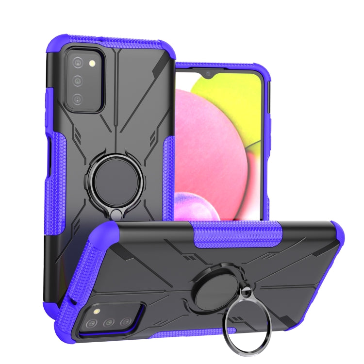 For Samsung Galaxy A03s(EU) Armor Bear Shockproof PC + TPU Phone Protective Case with Ring Holder