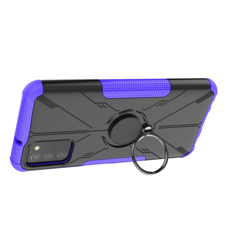 For Samsung Galaxy A03s(EU) Armor Bear Shockproof PC + TPU Phone Protective Case with Ring Holder
