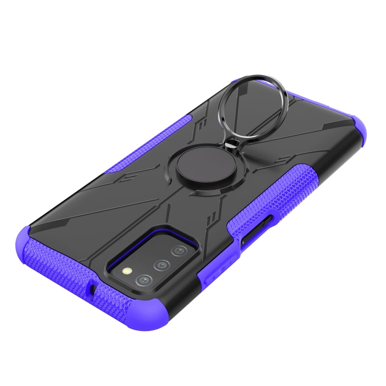 For Samsung Galaxy A03s(EU) Armor Bear Shockproof PC + TPU Phone Protective Case with Ring Holder