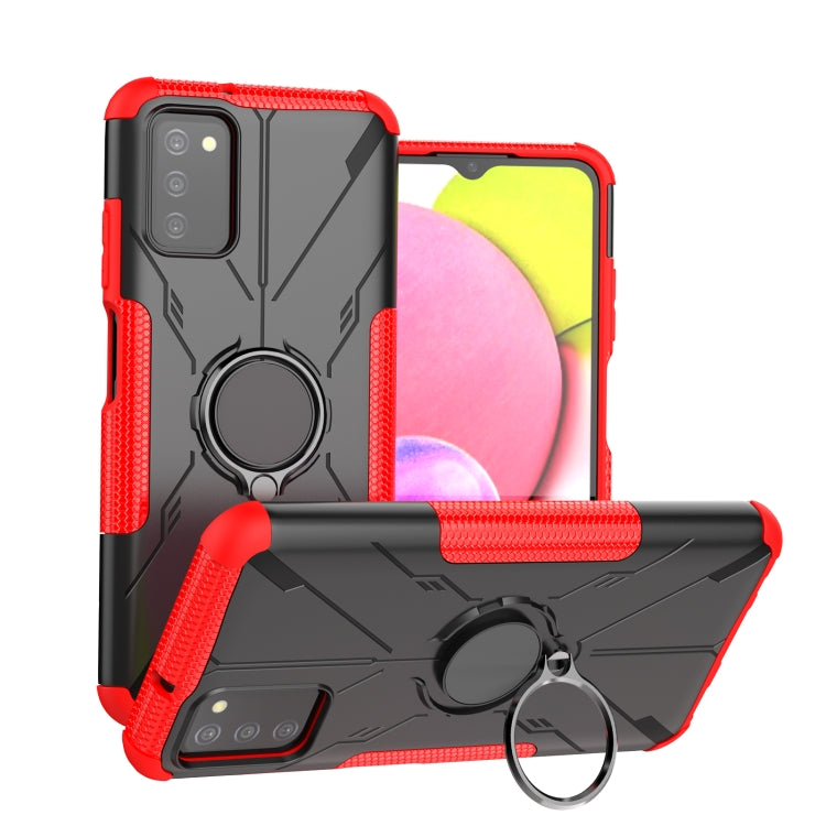 For Samsung Galaxy A03s(EU) Armor Bear Shockproof PC + TPU Phone Protective Case with Ring Holder