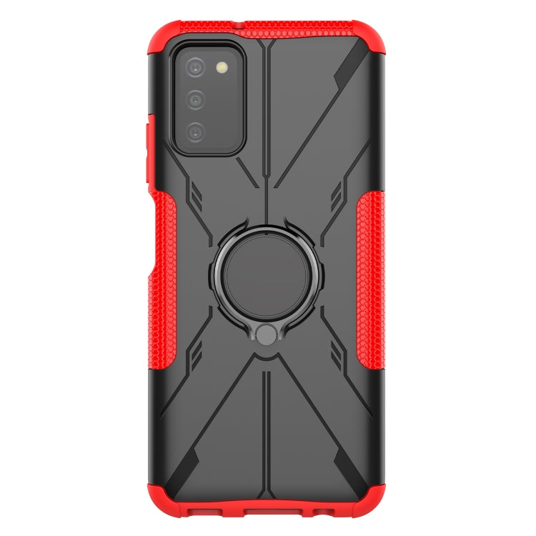 For Samsung Galaxy A03s(EU) Armor Bear Shockproof PC + TPU Phone Protective Case with Ring Holder
