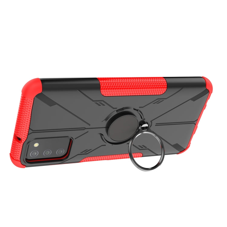 For Samsung Galaxy A03s(EU) Armor Bear Shockproof PC + TPU Phone Protective Case with Ring Holder