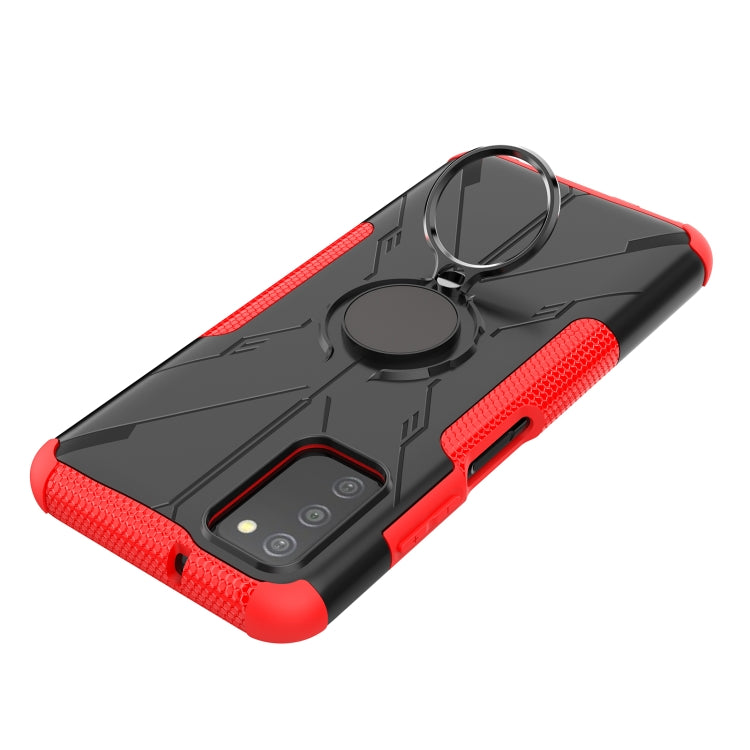 For Samsung Galaxy A03s(EU) Armor Bear Shockproof PC + TPU Phone Protective Case with Ring Holder