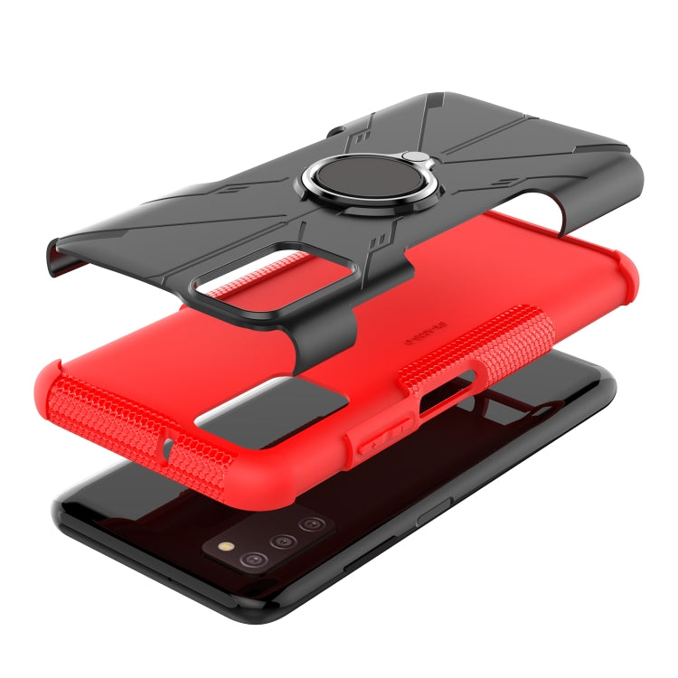 For Samsung Galaxy A03s(EU) Armor Bear Shockproof PC + TPU Phone Protective Case with Ring Holder