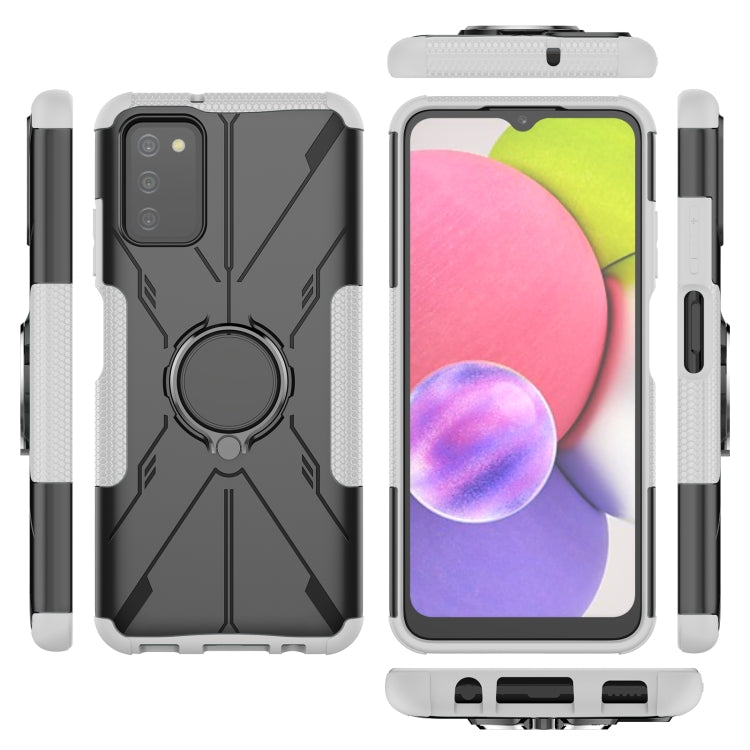 For Samsung Galaxy A03s(EU) Armor Bear Shockproof PC + TPU Phone Protective Case with Ring Holder