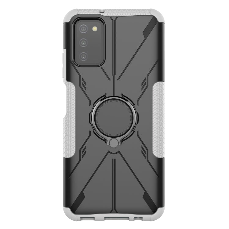 For Samsung Galaxy A03s(EU) Armor Bear Shockproof PC + TPU Phone Protective Case with Ring Holder