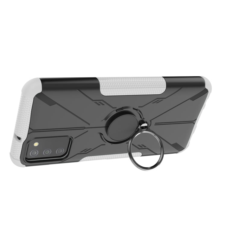 For Samsung Galaxy A03s(EU) Armor Bear Shockproof PC + TPU Phone Protective Case with Ring Holder