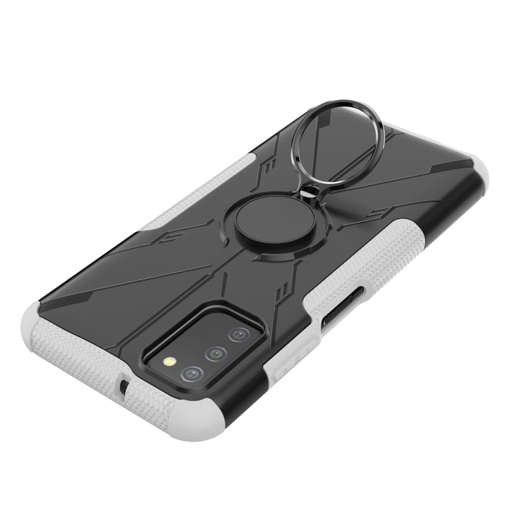 For Samsung Galaxy A03s(EU) Armor Bear Shockproof PC + TPU Phone Protective Case with Ring Holder