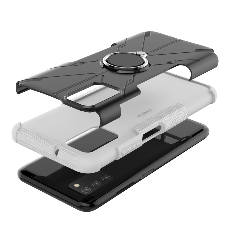 For Samsung Galaxy A03s(EU) Armor Bear Shockproof PC + TPU Phone Protective Case with Ring Holder