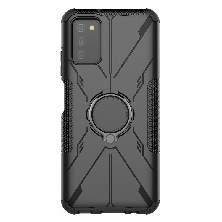 For Samsung Galaxy A03s(EU) Armor Bear Shockproof PC + TPU Phone Protective Case with Ring Holder