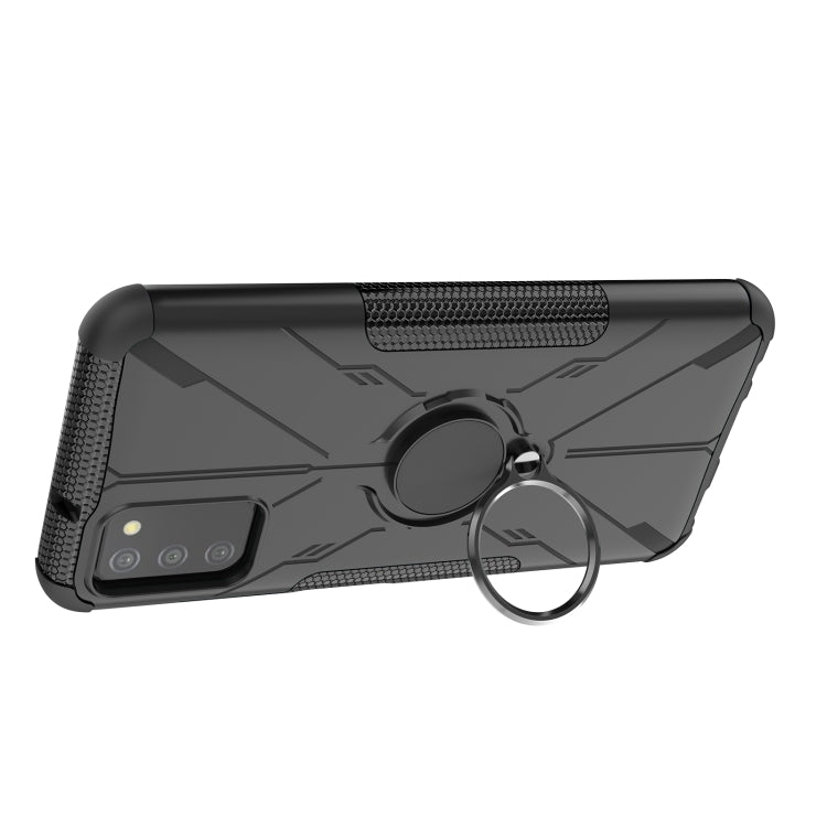 For Samsung Galaxy A03s(EU) Armor Bear Shockproof PC + TPU Phone Protective Case with Ring Holder