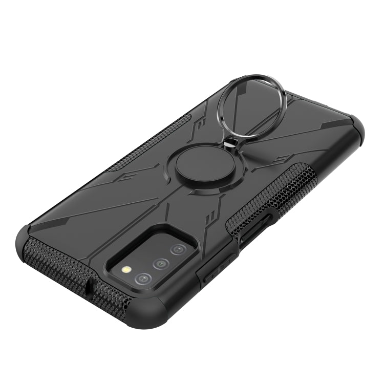 For Samsung Galaxy A03s(EU) Armor Bear Shockproof PC + TPU Phone Protective Case with Ring Holder