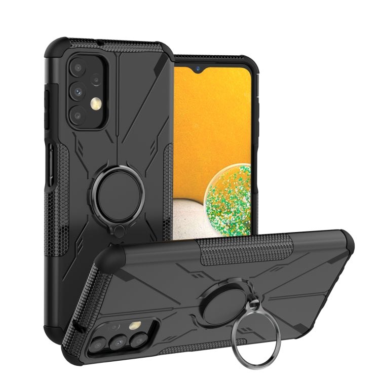 For Samsung Galaxy  A13 4G Armor Bear Shockproof PC + TPU Phone Protective Case with Ring Holder