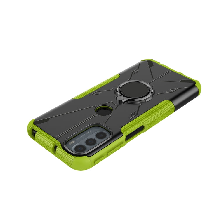For Motorola Moto G31 Armor Bear Shockproof PC + TPU Phone Protective Case with Ring Holder