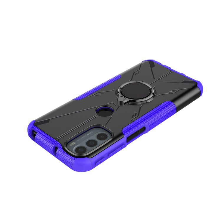 For Motorola Moto G31 Armor Bear Shockproof PC + TPU Phone Protective Case with Ring Holder
