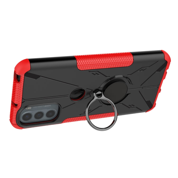 For Motorola Moto G31 Armor Bear Shockproof PC + TPU Phone Protective Case with Ring Holder
