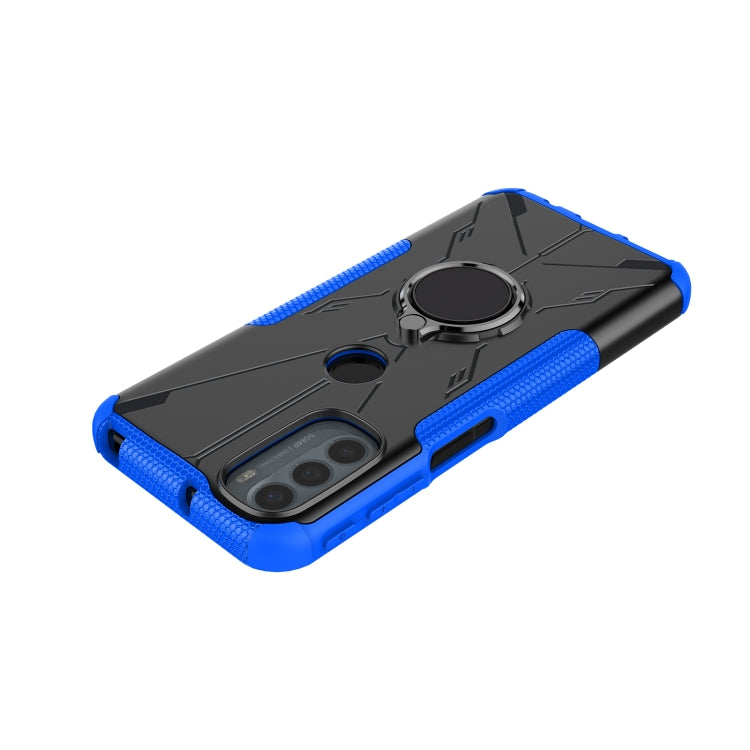 For Motorola Moto G41 Armor Bear Shockproof PC + TPU Phone Protective Case with Ring Holder