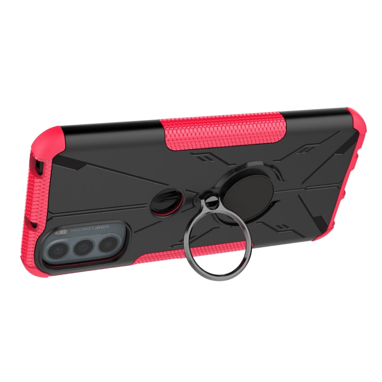 For Motorola Moto G41 Armor Bear Shockproof PC + TPU Phone Protective Case with Ring Holder