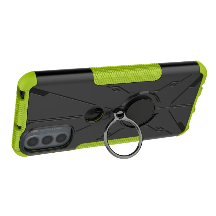 For Motorola Moto G41 Armor Bear Shockproof PC + TPU Phone Protective Case with Ring Holder