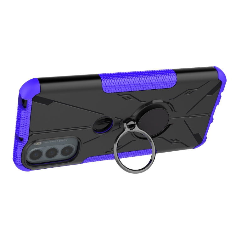 For Motorola Moto G41 Armor Bear Shockproof PC + TPU Phone Protective Case with Ring Holder